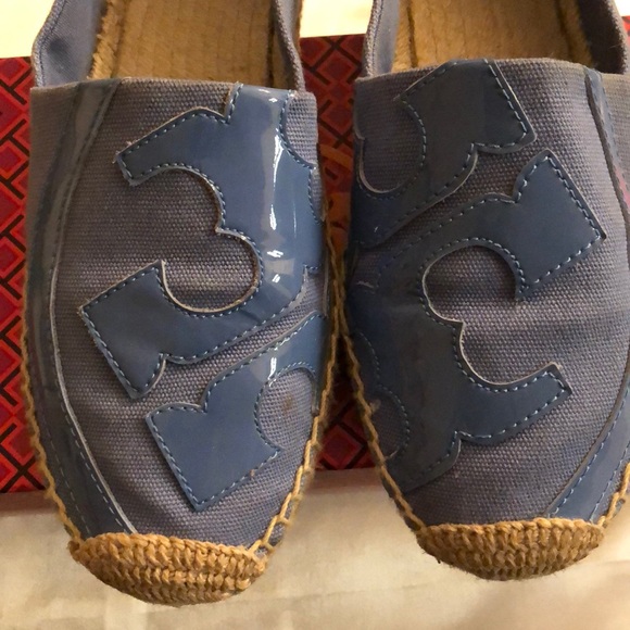 Tory Burch Blue Lonnie Flat Espadrilles Gently Use - Picture 2 of 8